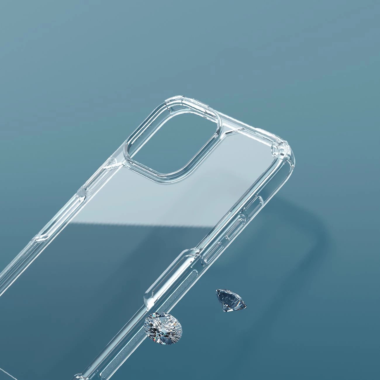 Mbështjellës Nillkin Nature Pro për iPhone 14, transparent/blu