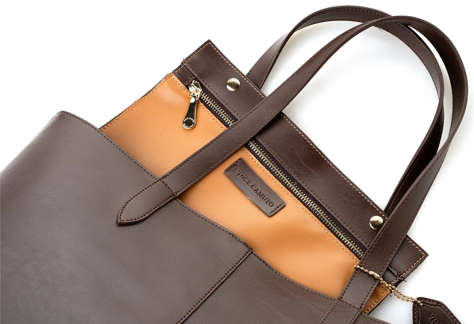 Çantë tote Vince Camuto, Savona, ngjyrë çokollatë