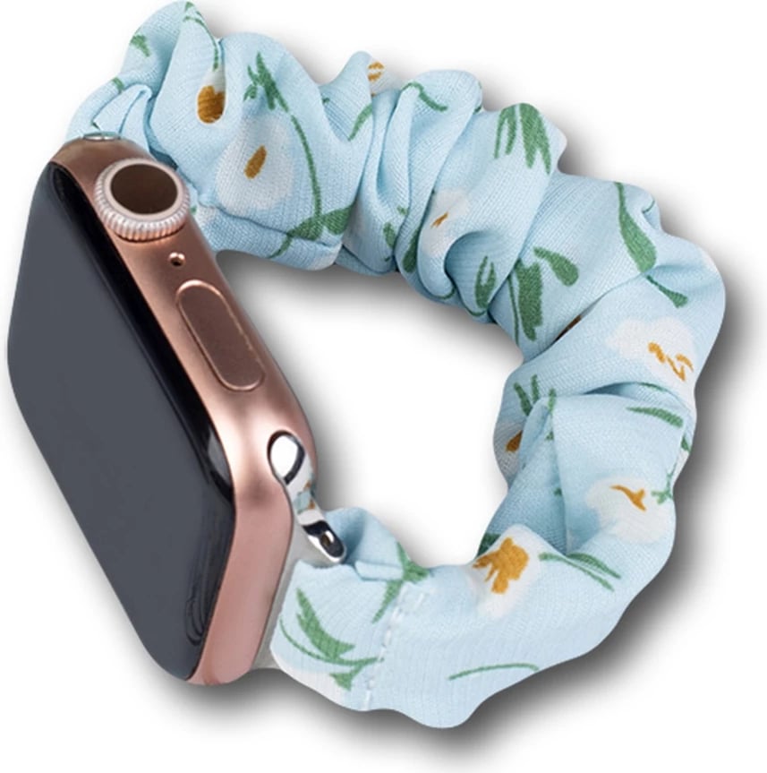 Rrip tekstili për Apple Watch Hurtel, elastik, me lule, Blu