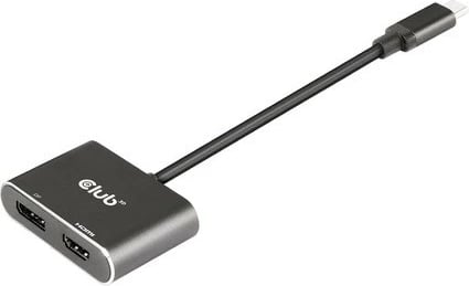 Adapter Club3D MST-Hub USB-C në DP/HDMI 4K60Hz, i zi