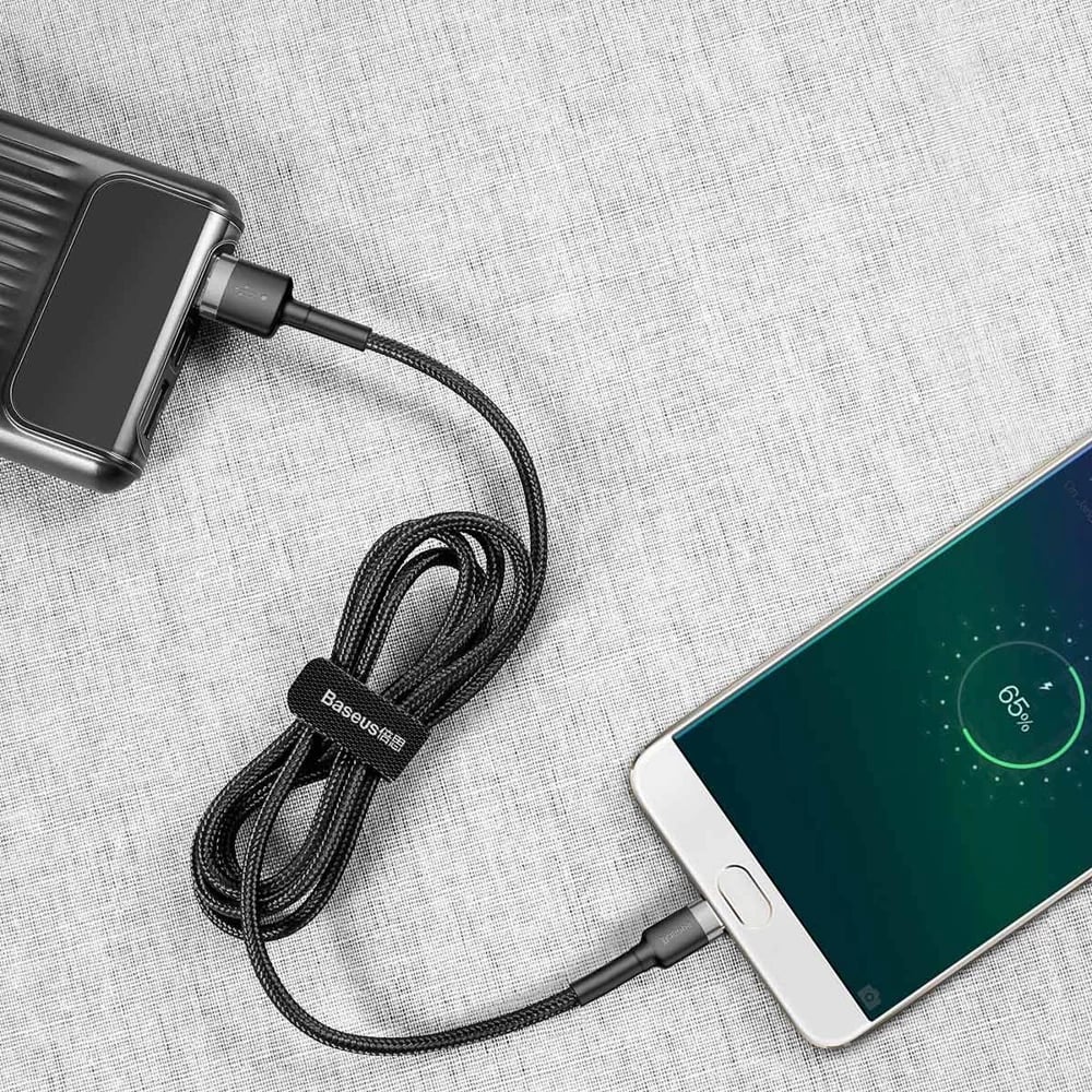 Kabllo Baseus Cafule CAMKLF-BG1, USB-A në micro USB, 1m, e zezë-gri