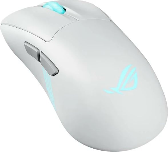 Maus gaming, Asus ROG Keris II Origin 90MP04A0-BMUA10, wireless Bluetooth 2.4GHz, sensor 42K dpi, polling deri 8000Hz, 65g, RGB 3-zone, e bardhë