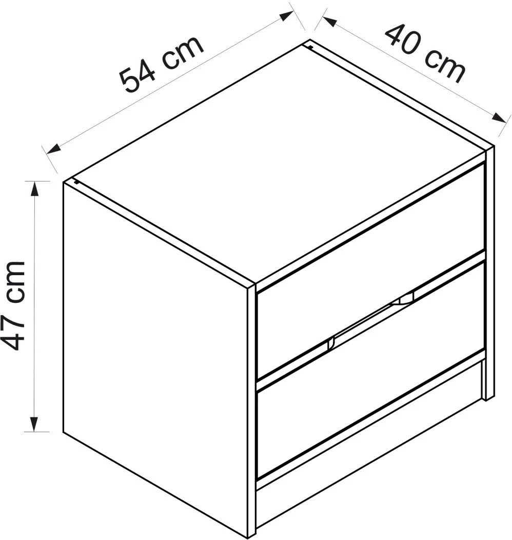 Komodinë natës Hanah Home, Elina, ngjyrë arre dhe antracit, 54x47x40cm