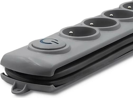 Kasë Qoltec 50166 me 6 dalje, Quick Switch, 3m, Gri