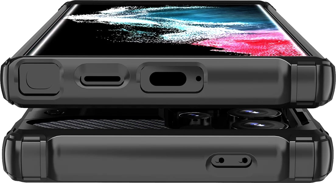Mbështjellës Hurtel Hybrid Armor për Samsung Galaxy S25 Ultra, i zi
