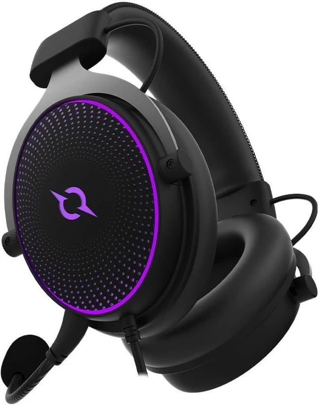 Kufje gaming AQIRYS Carina, 7.1, me mikrofon të ndashëm, ARGB, USB, e zezë