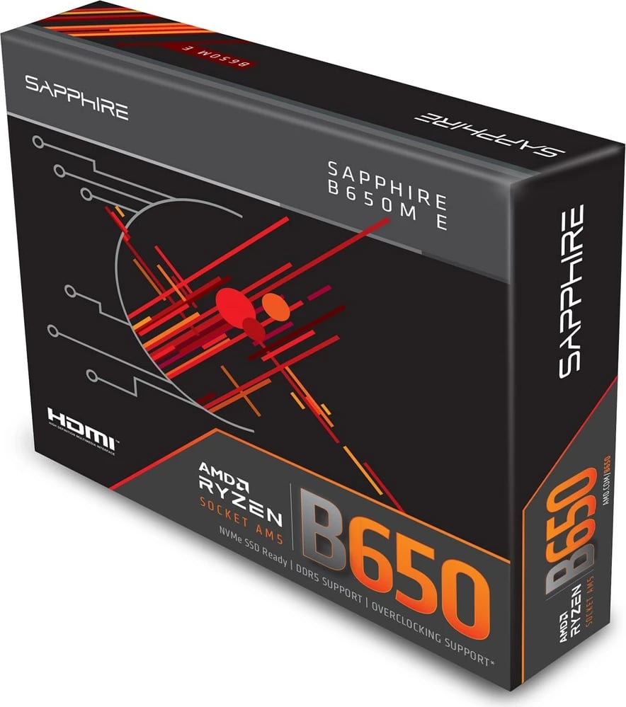 Pllakë amë Sapphire B650M-E, Socket AM5, micro ATX, e zezë