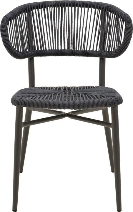 Karrige Agus, alumini, ratan PE, ngjyrë e zezë, e grumbullueshme, 55x63x77cm