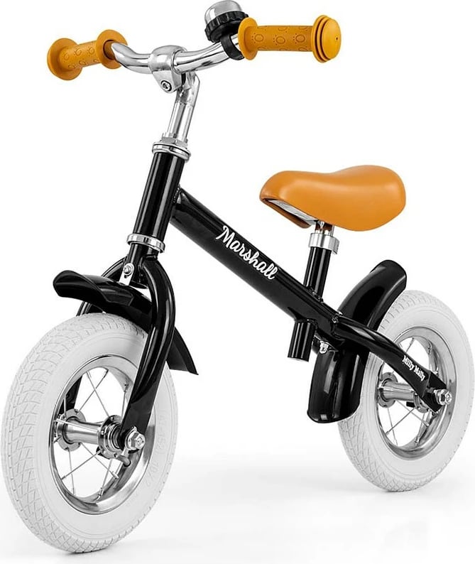 Biçikletë pa pedale, Milly Mally, Marshall Air, rrota 10" të frymëshme, kornizë çeliku, ulëse e timon të rregullueshëm, ngarkesë 20 kg, e zezë