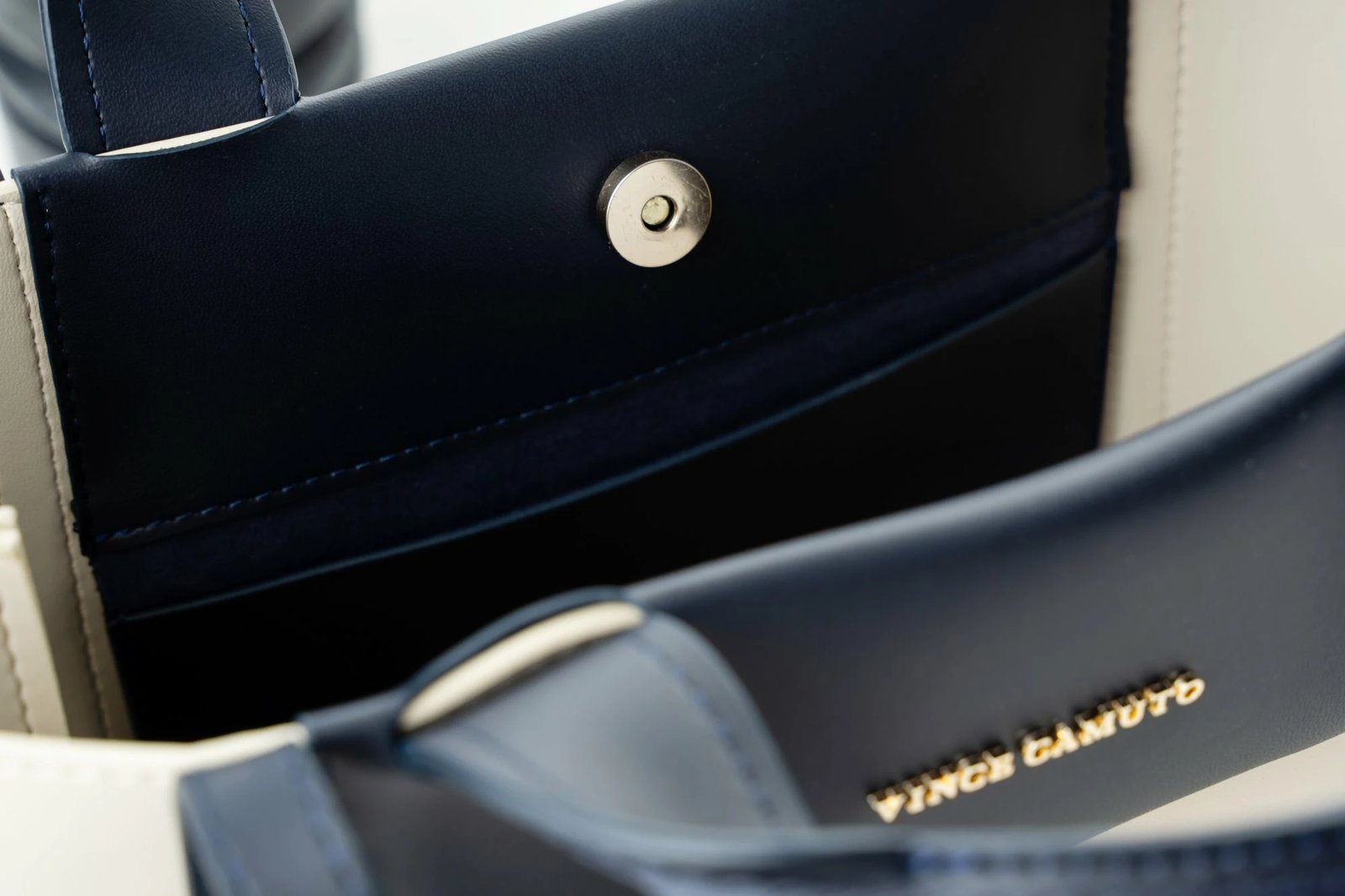 Tote bag Vince Camuto, Umbria, krem dhe kaltër e errët