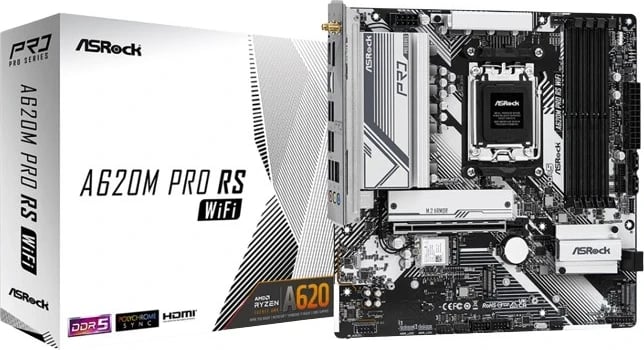 Pllakë amë Asrock A620M Pro RS WiFi, AMD A620, Socket AM5, micro ATX