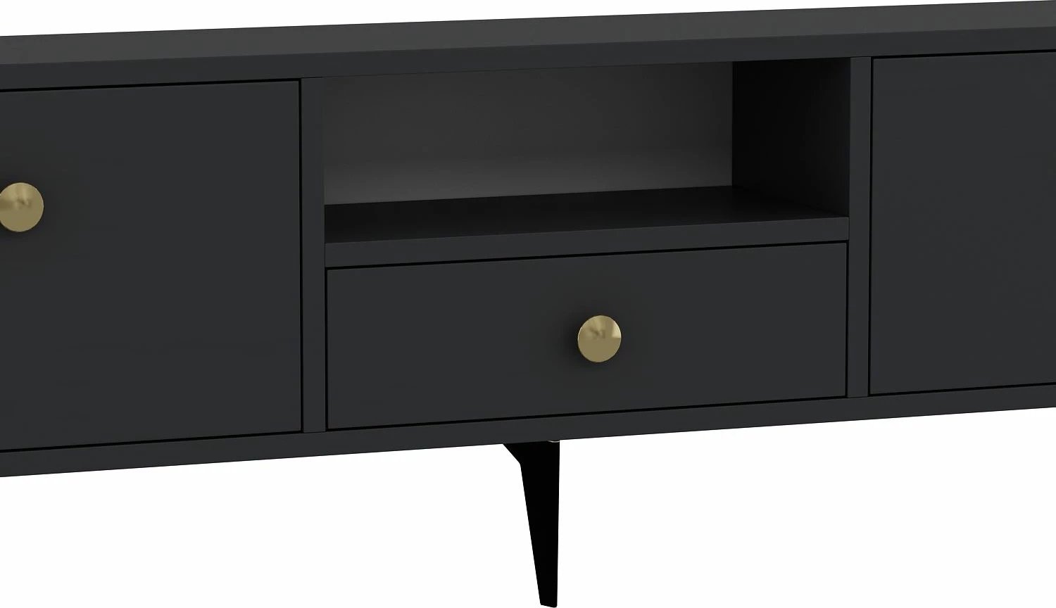 Komodë për TV, Skye Decor, 1300-DROP-1, antracit, ari