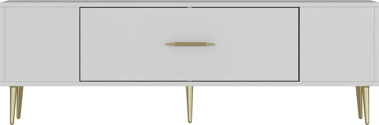 Komodë TV Skye Decor, e bardhë, e artë