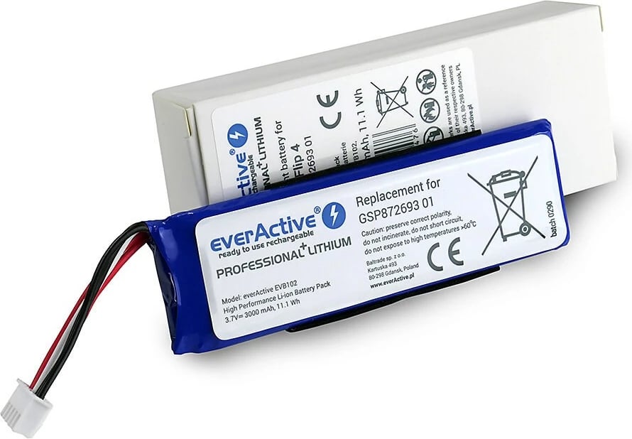 Bateri everActive EVB102 për altoparlant Bluetooth JBL Flip 4