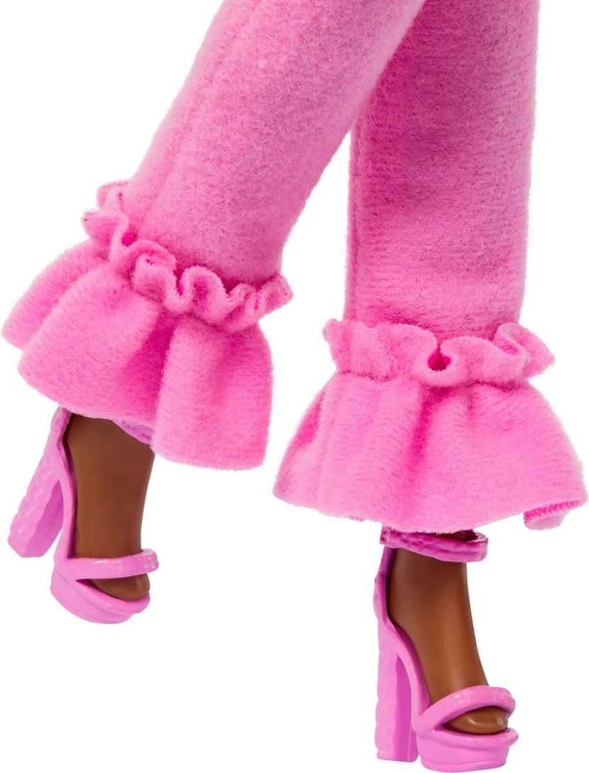 Kukull Barbie Mattel Deluxe Style HYV28 me gërsheta, set 4 pjesësh, Rozë