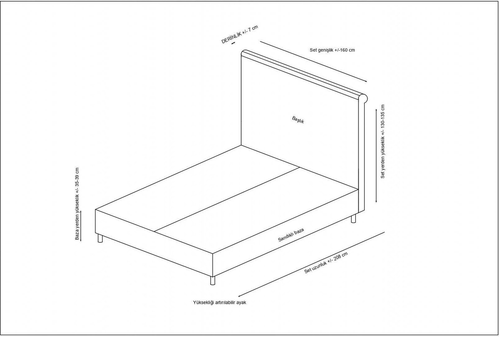Baze dhe taban krevati dopio, ngjyrë antracit, Sonata 140x200