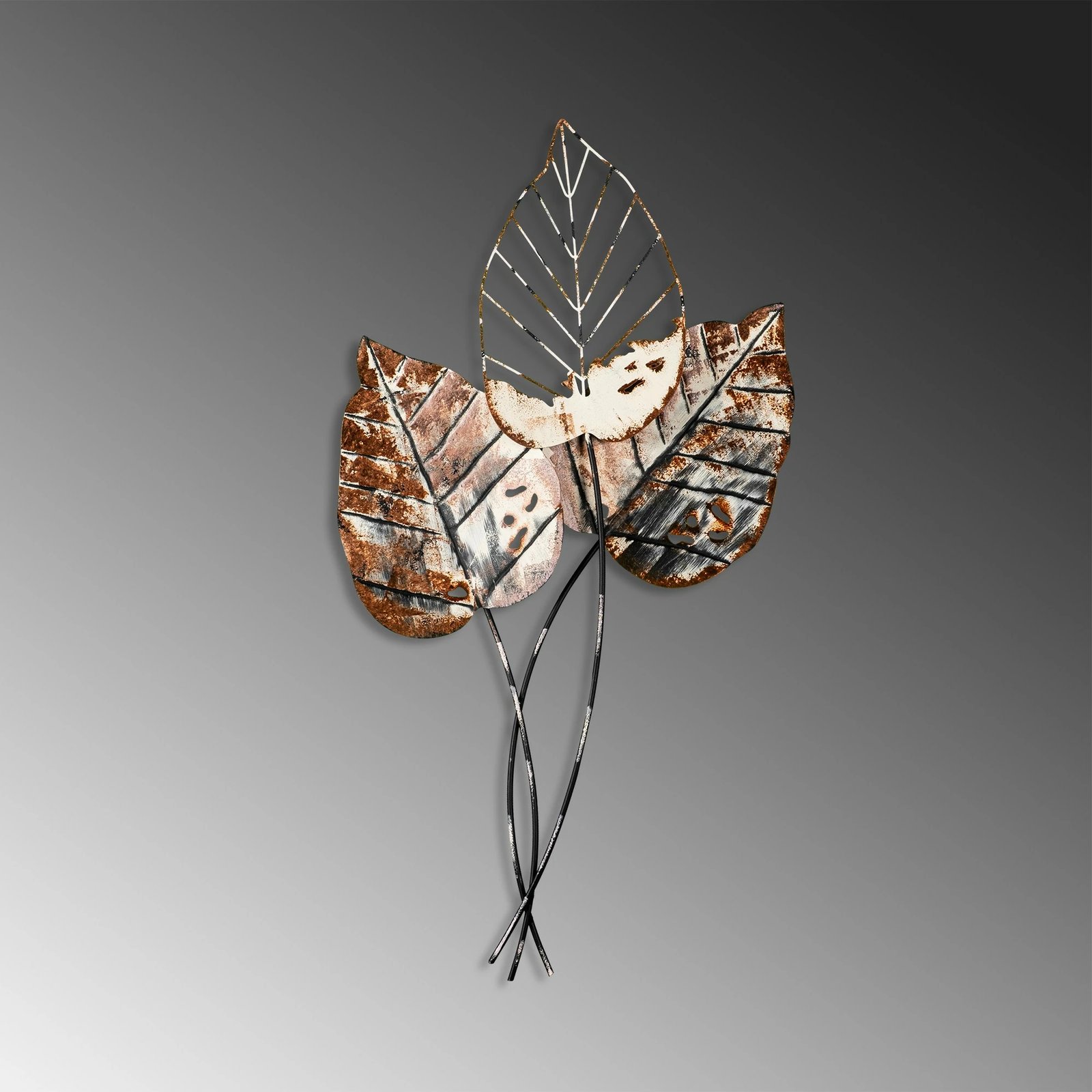 Aksesor dekorativ muri prej metali, Wallity, Fall 1, kafe dhe e zezë, 45x85cm