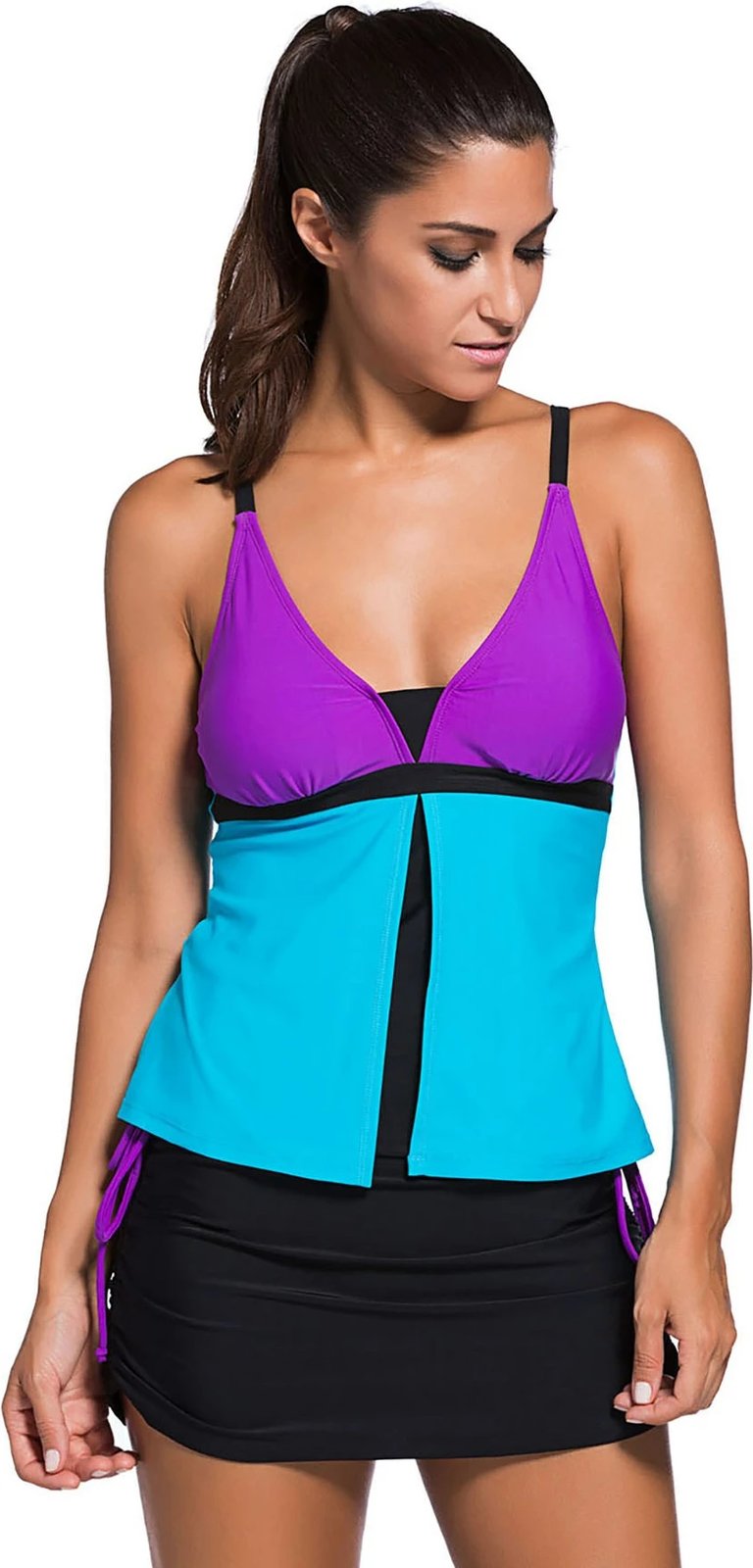 Monokini Jumeon, MS419652, ngjyrë e zezë, vjollcë, tyrkiz