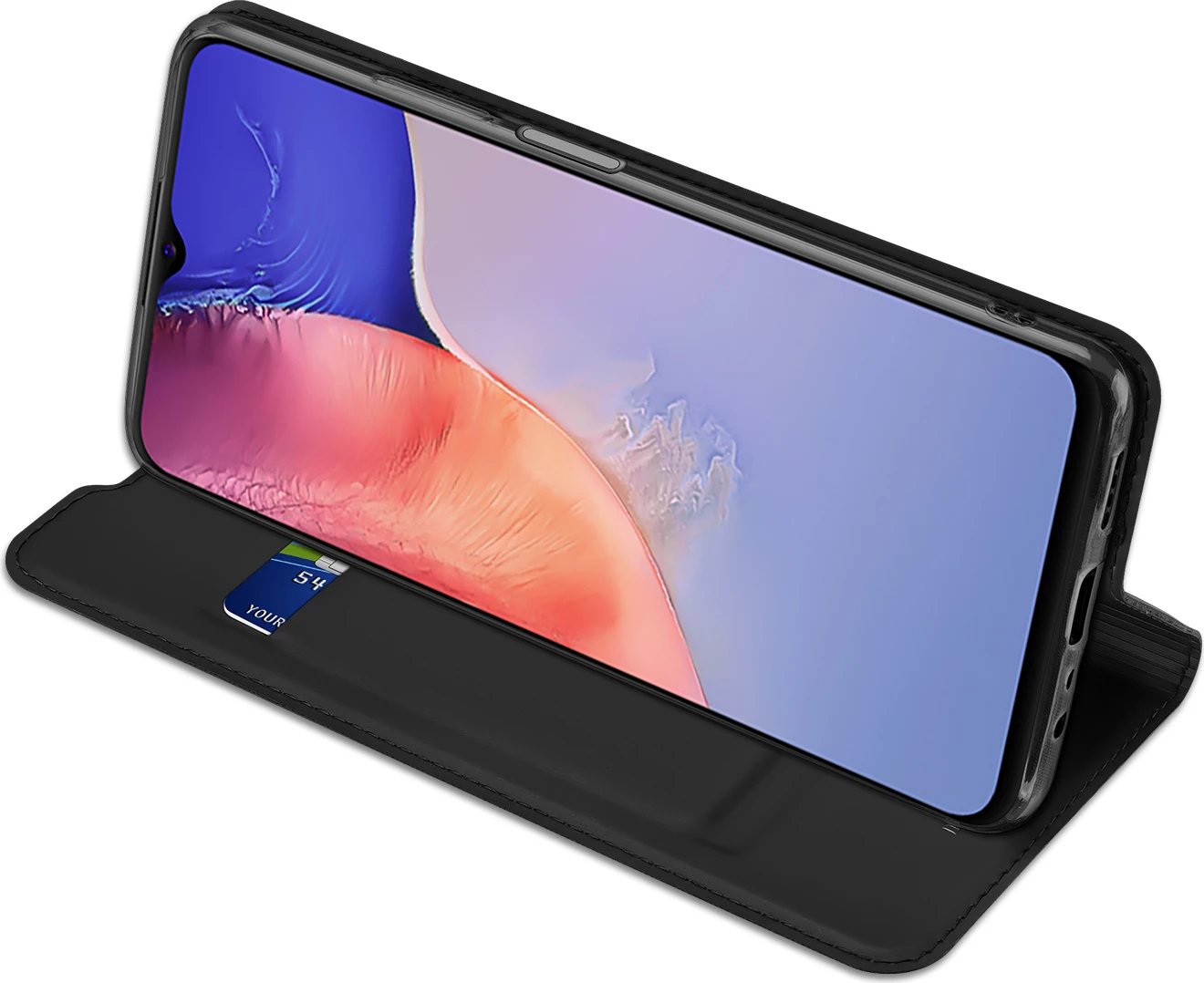Mbështjellës Dux Ducis Skin Pro për Vivo Y01/Y15a/Y15s, me kapak dhe xhep, e zezë