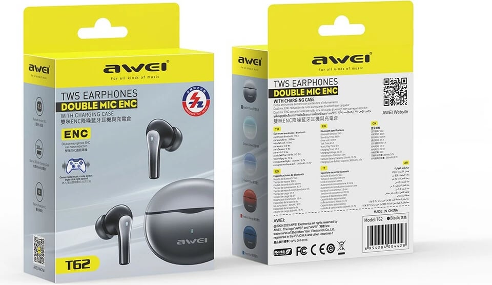 Kufje Me Bluetooth AWEI T62ENC (Kalter)