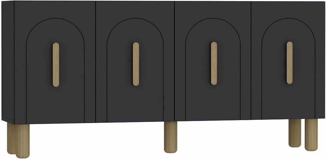 Konsol Skye Decor, ngjyrë antracit, lisi safir