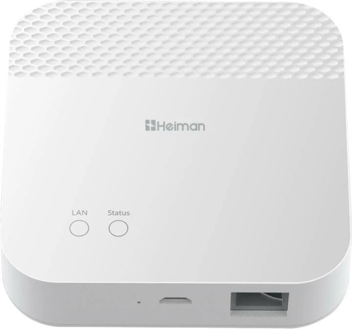 Gateway smart Heiman HS6GW, Zigbee 3.0/Wi-Fi, Tuya Smart Life, Bardhë