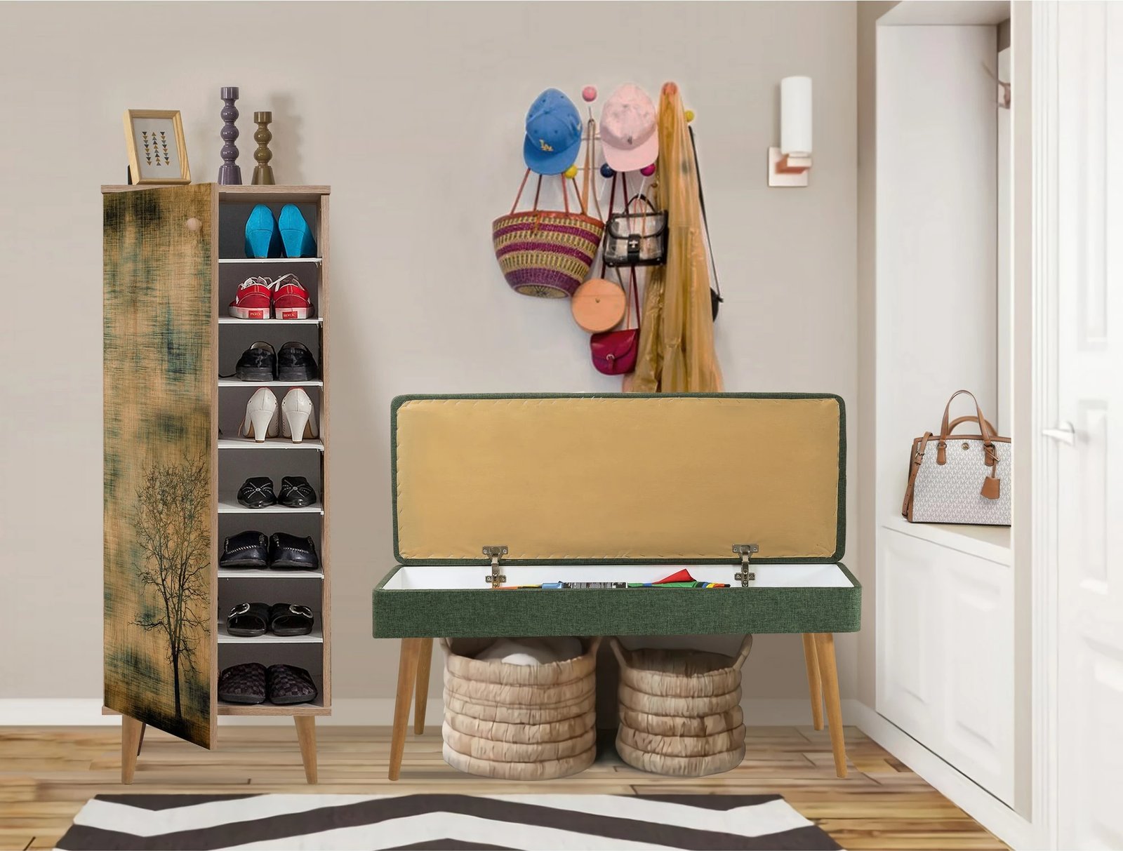 Set mobiljesh për korridor, Sonomo dhe e gjelbër, Skye Decor, Filinta - 729 - 1070