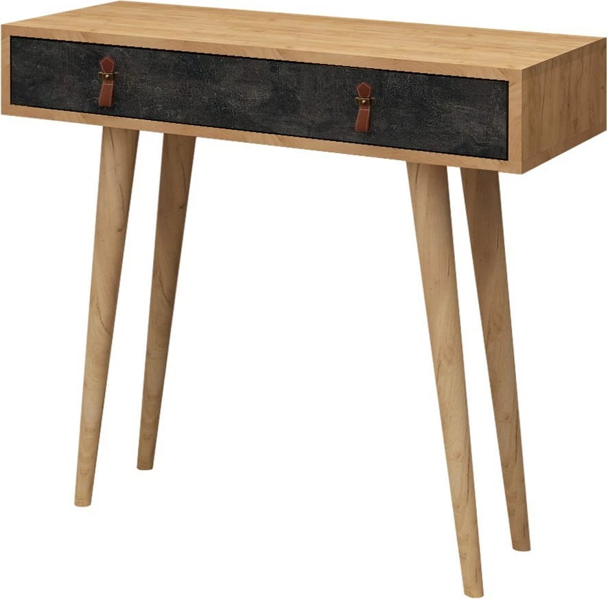 Bufe modern Illas, ngjyrë lis dhe gri e errët, dorezë lëkure PU, këmbë druri, 80x87.6x30cm