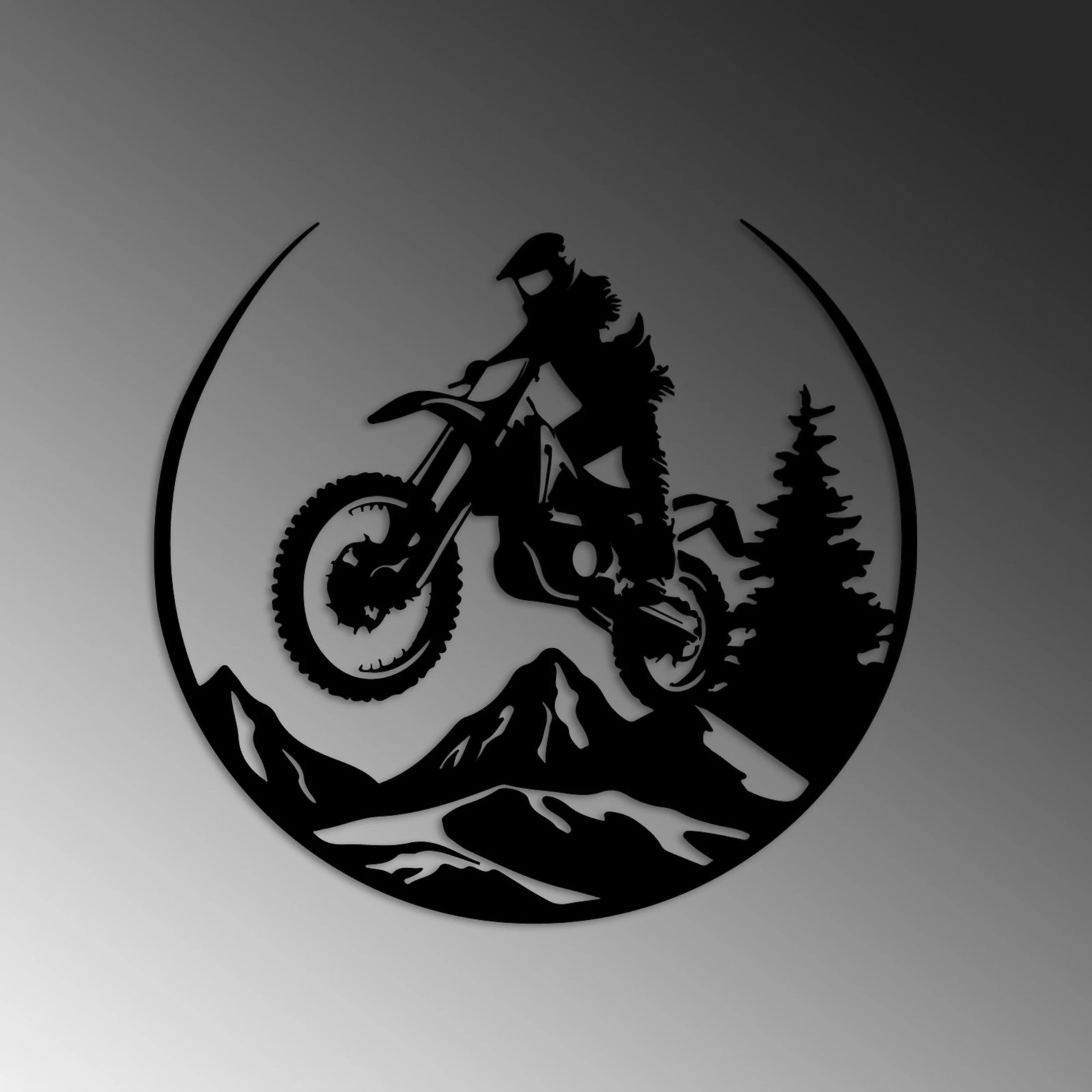 Aksesor dekorativ metalik për mur Wallity, Enduro, ngjyrë e zezë, 46x49cm