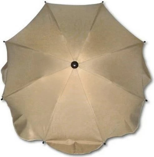 çadër dielli për karrocë bebe, NEW BABY, universale me sustë për rregullim pjerrësie, diametër 65 cm, lartësi 60 cm, bezhë