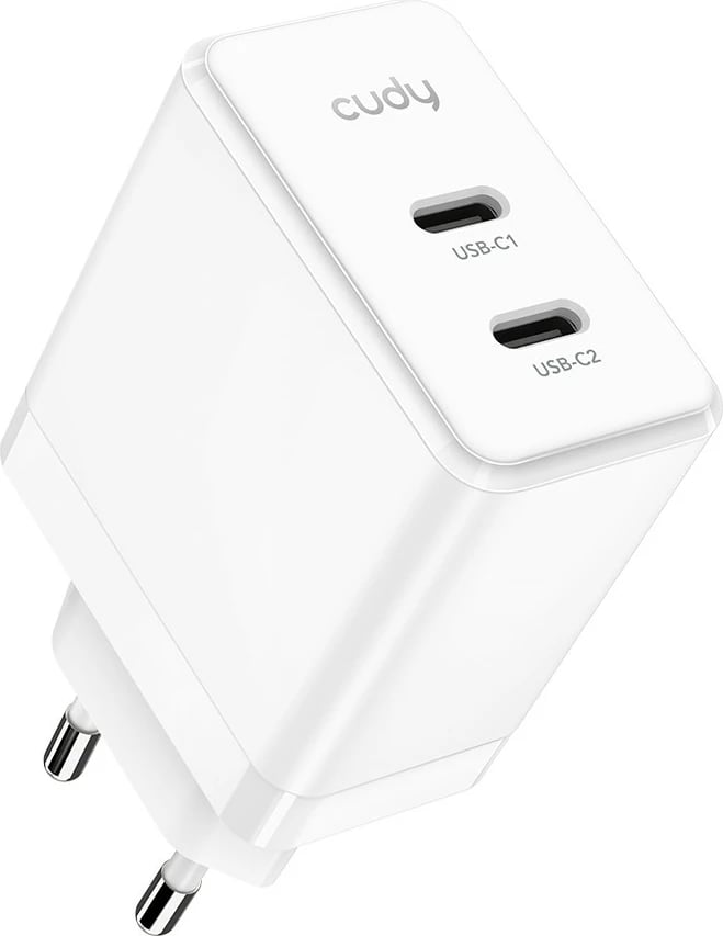 Karikues Cudy 40W, 2 porta USB-C, i bardhë