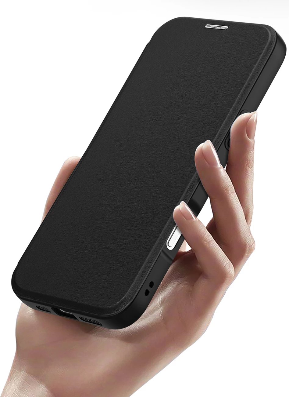 Mbështjellës Dux Ducis Skin X Pro për iPhone 17, me portofol, MagSafe, e zezë