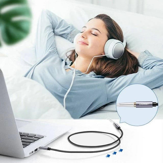 Kabllo zgjatues AUX UGREEN 40675, mini jack 3.5 mm, 2 m, Blu