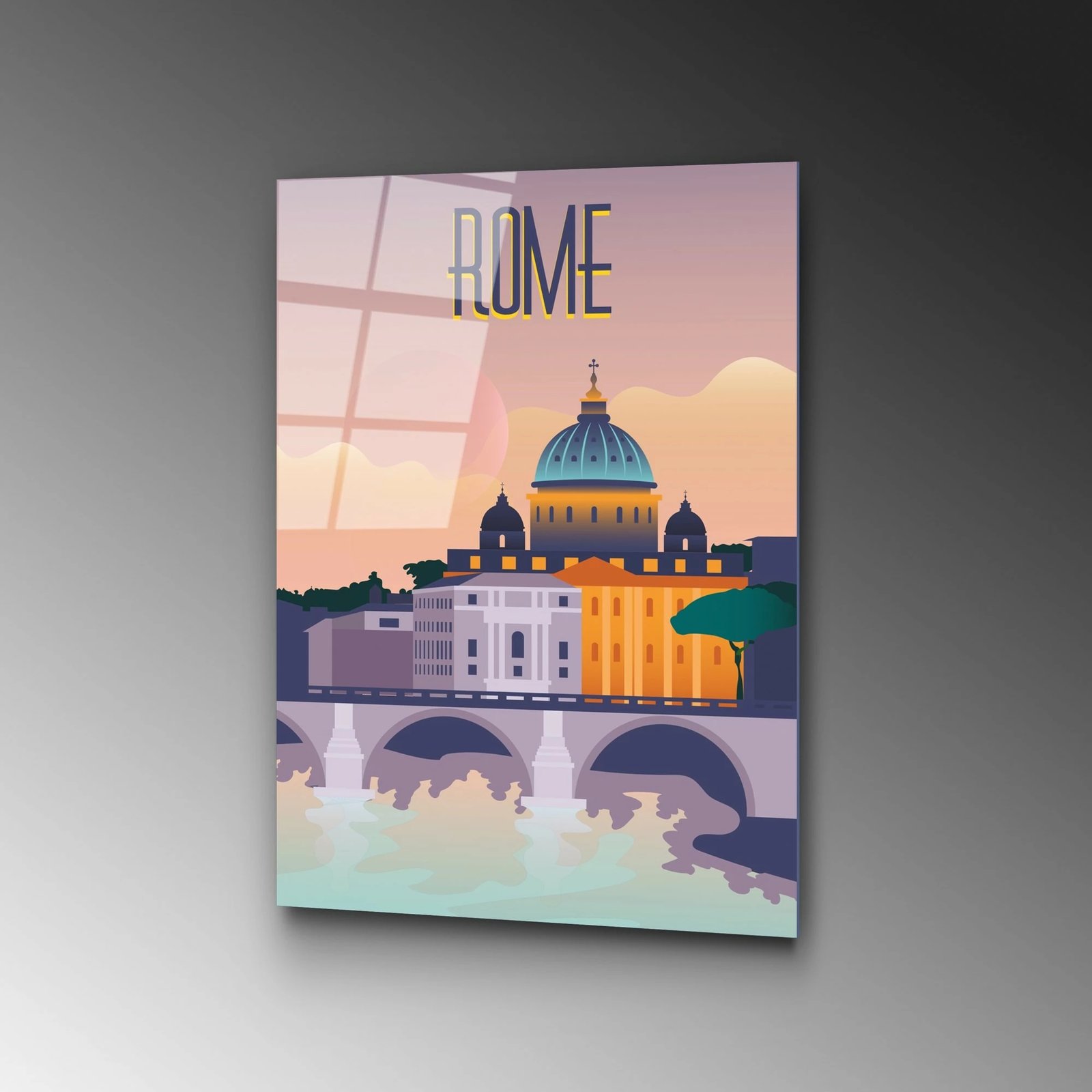 Pikturë dekorative prej xhami të temperuar, Wallity, UV-1026, 30x45cm