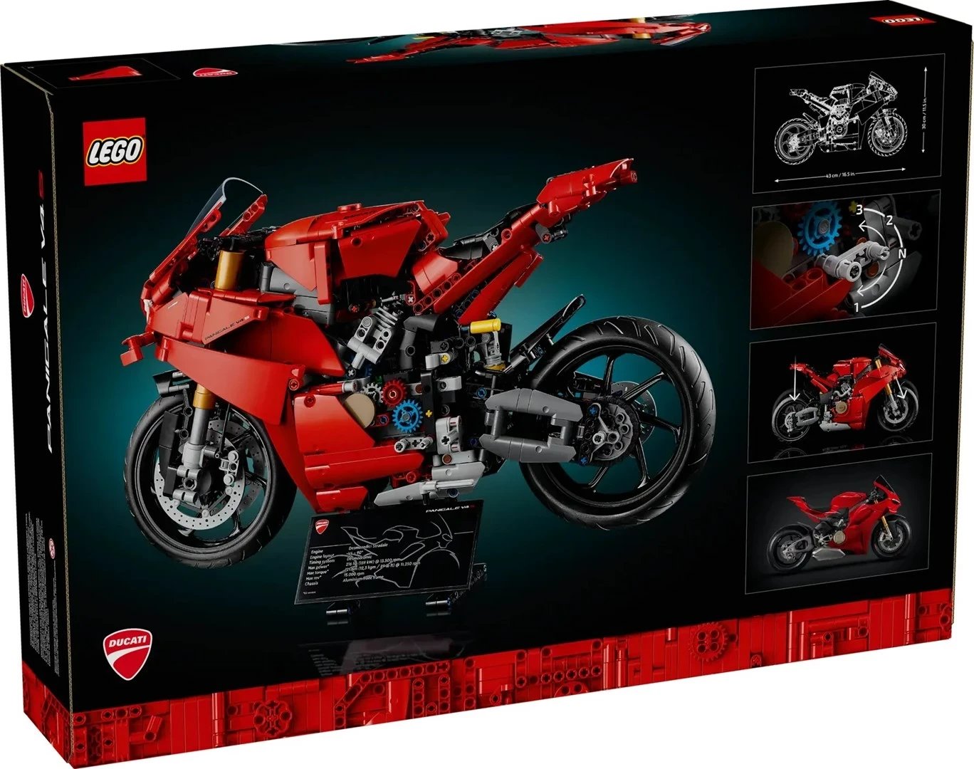 LEGO Technic Ducati Panigale V4 S, Model 42202, e kuqe