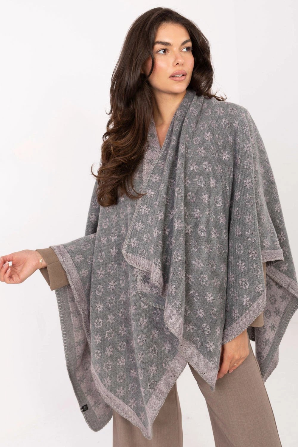 Poncho Factory Price 218601 femra, gri