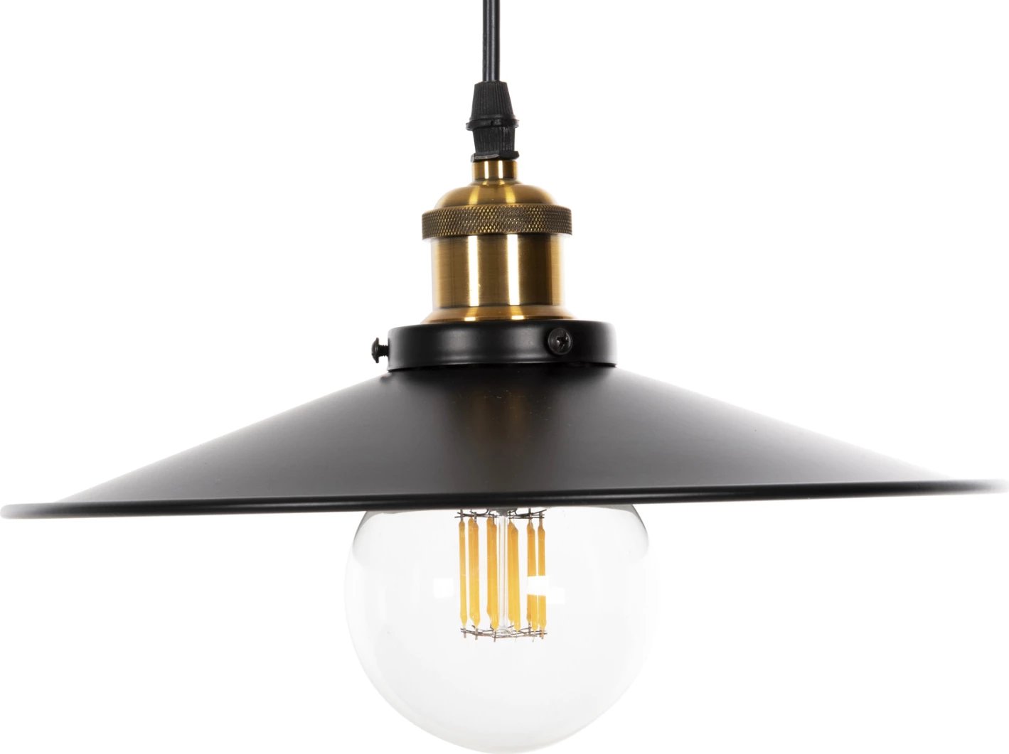 Llambë varëse tavani FH4162, metal i zi, detaj ari në majë, Φ30x109H cm