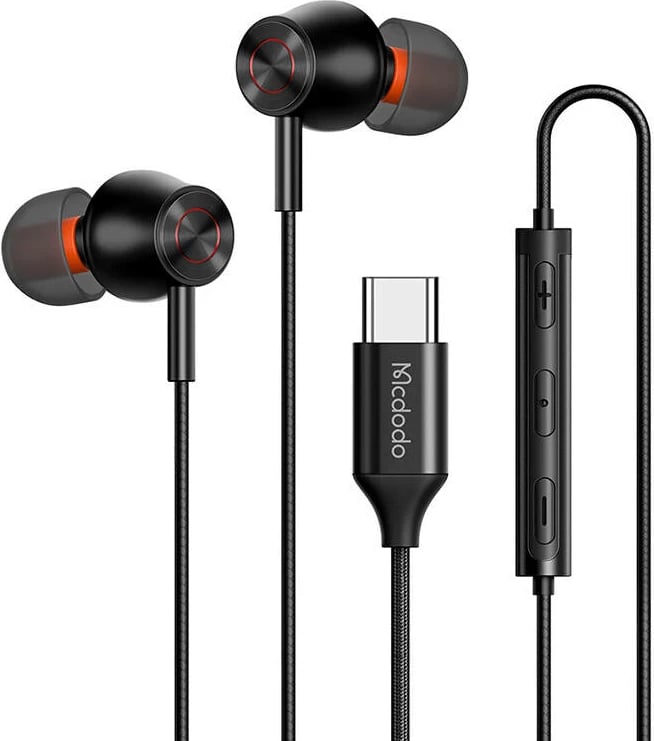 Kufje in-ear Mcdodo HP-3490 me kabllo, USB-C, të zeza