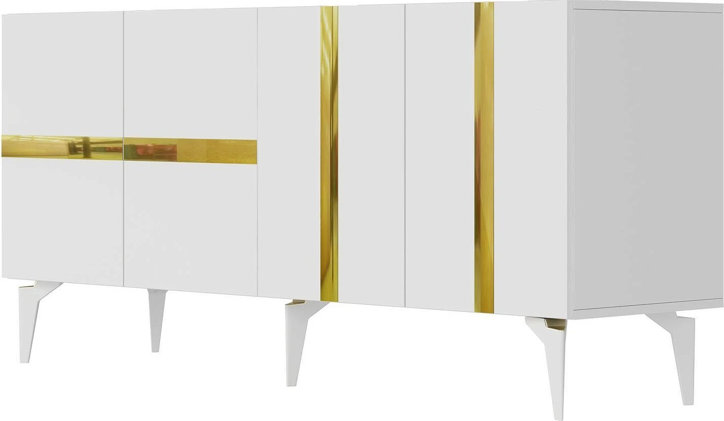 Konsolë Hanah Home, Vania, e bardhë dhe ari