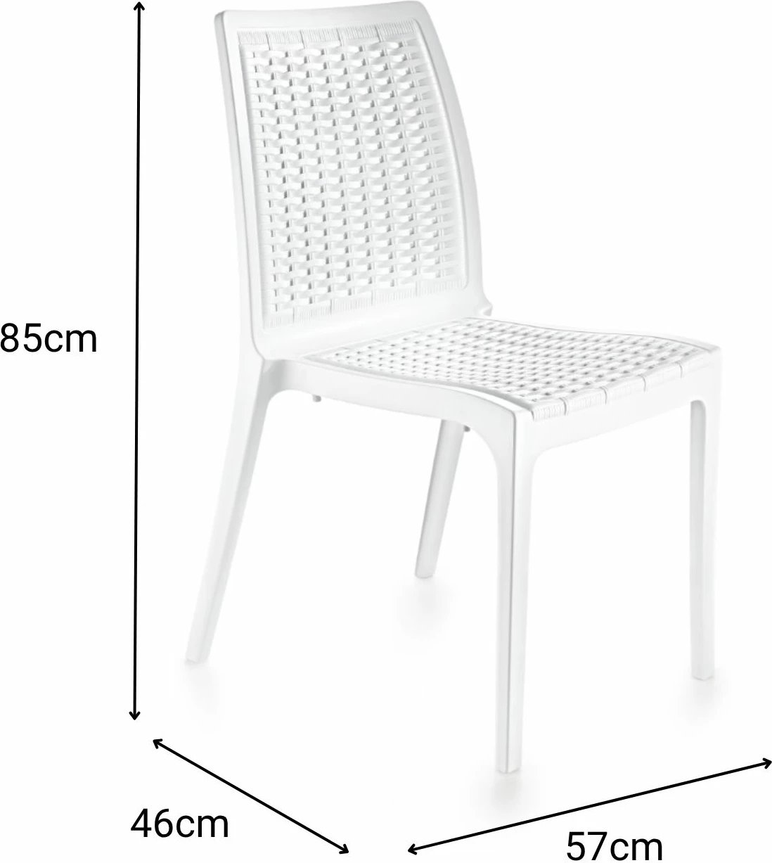 Karrige Skye Decor, ratan, e bardhë