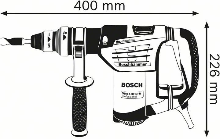 Çekiç rrotullues BOSCH 0 611 332 101, 900 W, 800 RPM, Blu
