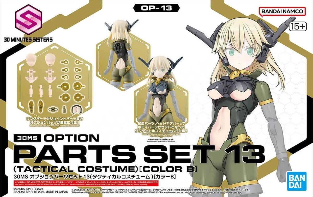 Set pjesësh opsionale Bandai 30MS Option Parts Set 13 Tactical Costume Color B