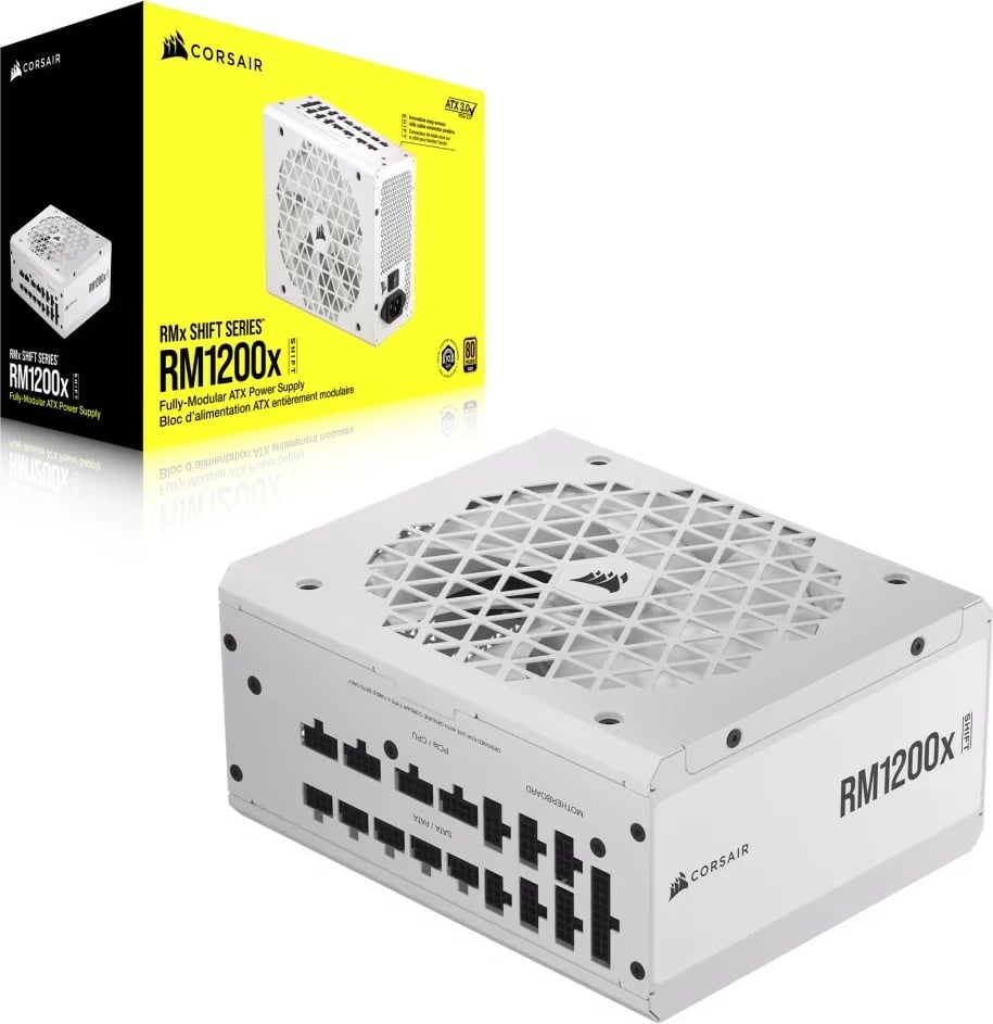 Kasë furnizimi Corsair RM1200X SHIFT, 1200 W, modulare, e bardhë