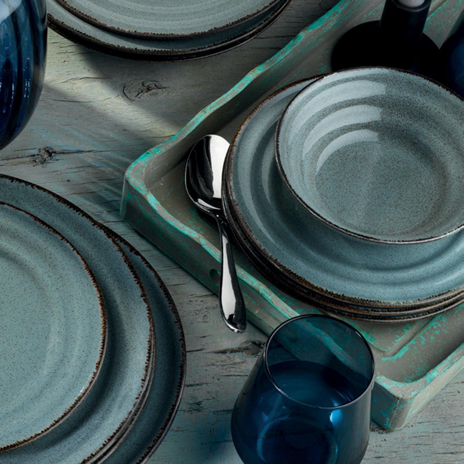 Set enësh për drekë (24 copë), Hermia Concept, TN24Y2730P01, ngjyrë blu