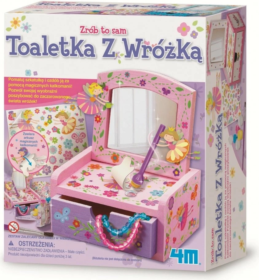 Set DIY kasetë stoli me pasqyrë 4m Fairy Vanity, shumëngjyrëshe, për vajza