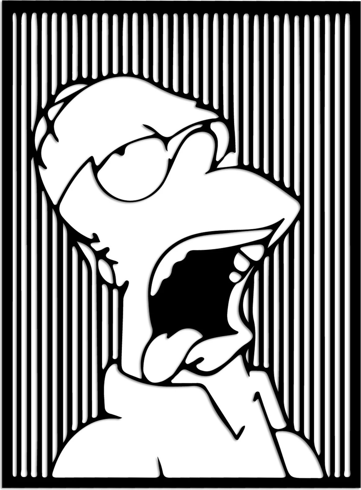 Aksesor dekorativ metalik për mur, Wallity, Sımpson 1, ngjyrë e zezë, 41x56cm