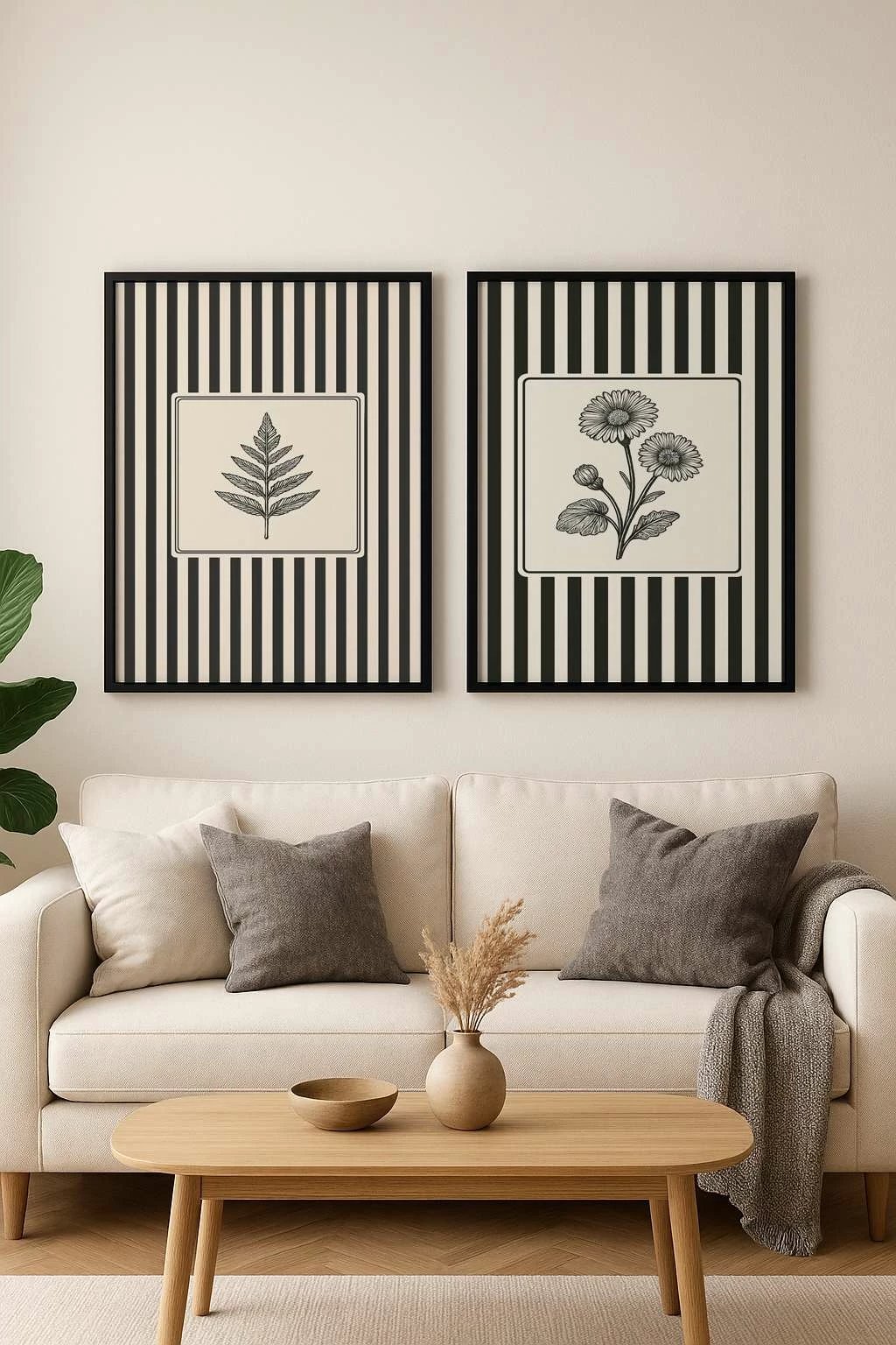 Pikturë dekorative me kornizë MDF (2 copë), Wallity, Czgl2-50x70