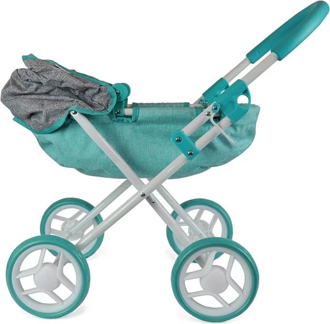 Karrocë lodër për kukulla, Milly Mally Dori Prestige, për kukulla deri 40 cm, palosëse, me tendë dhe dyshek, Mint