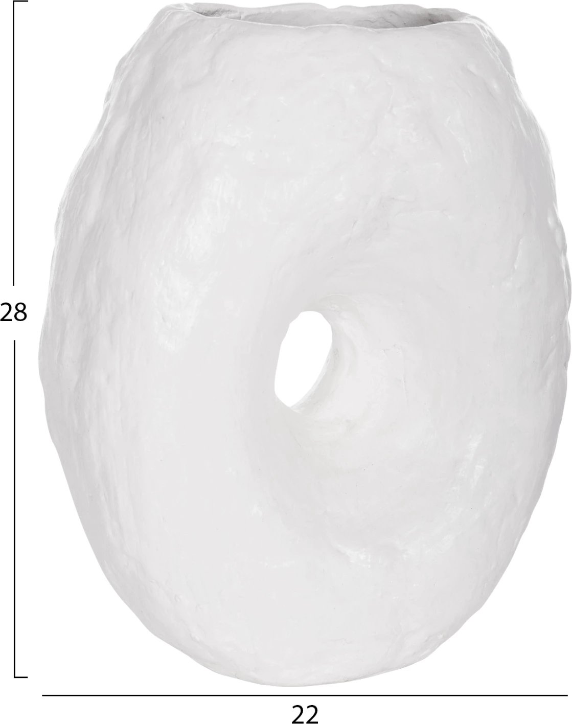 Vazo dekorative tavoline NAMENTIS, terrakotë, e bardhë, FH4673.02S, 22x13x28cm