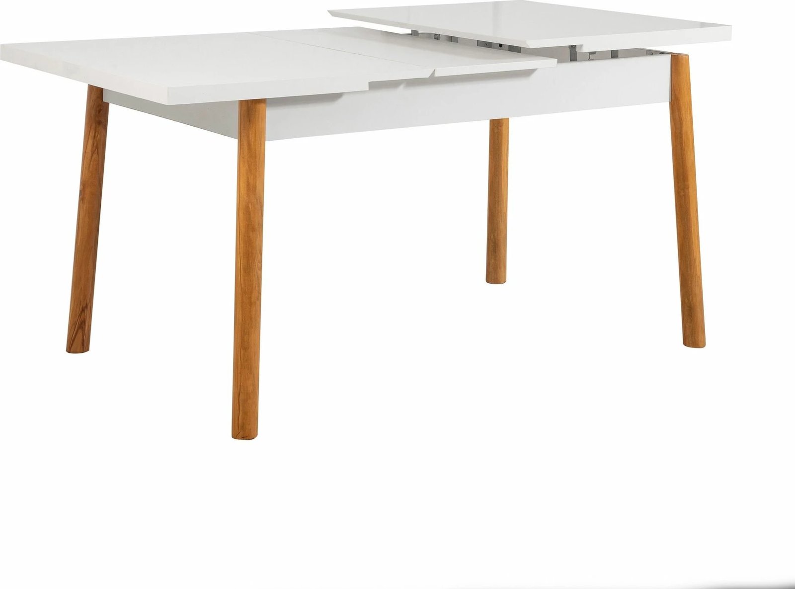 Tavolinë ngrënie me zgjatje, Santiago Masa, ngjyrë pishë Atlantike dhe e bardhë